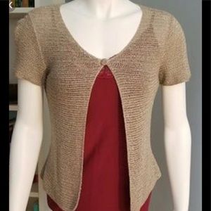 Eileen Fisher short sleeve knit cardigan
